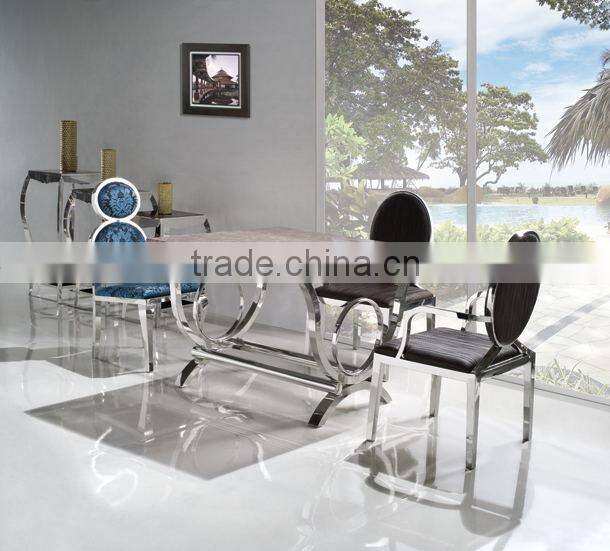 long size marble top stainless steel dining table TH281