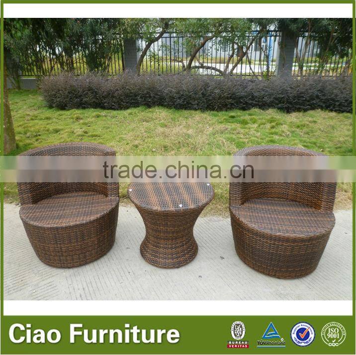 bottle shape wicker patio furniture/outdoor coffee set/small table with chair