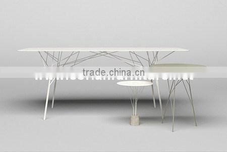 Corian &wood made round coffee table side table