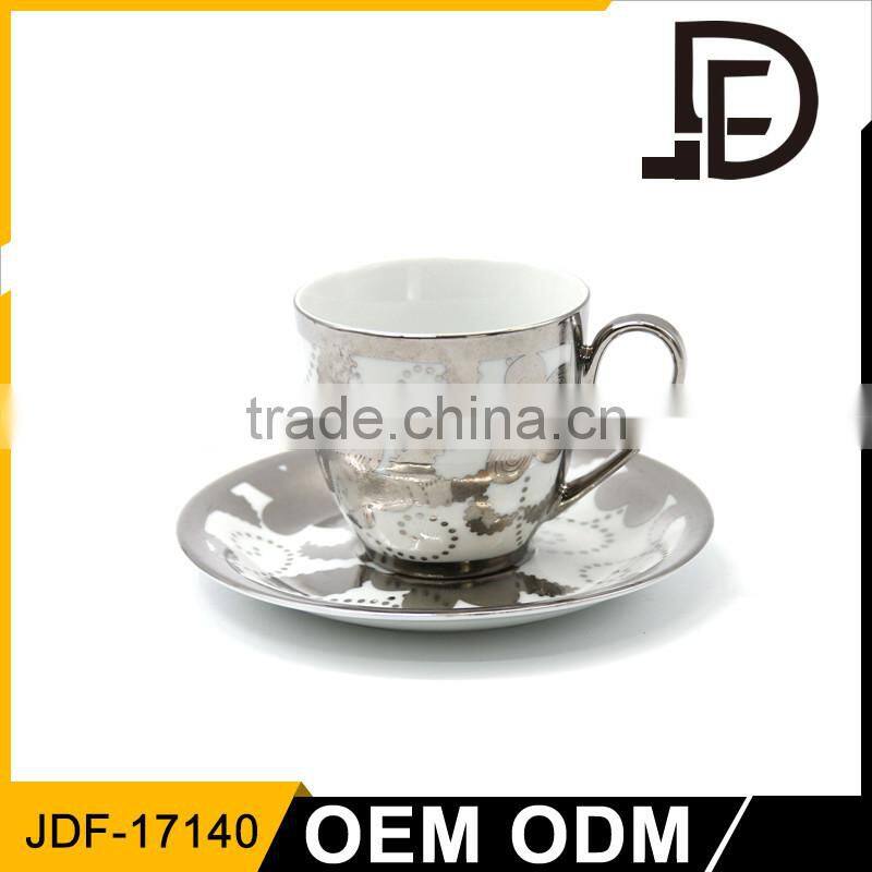 Not Disposable tea cup with handle,cup ceramic,silver cup