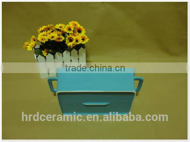 2014 daily use porcelain ceramic bakeware with two handle