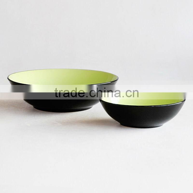 9.5" Colored Stoneware Pasta bowl, Glazed Ceramic Bowl