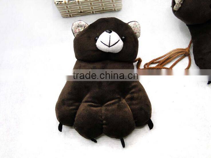 Warming animal bear paw plush gloves
