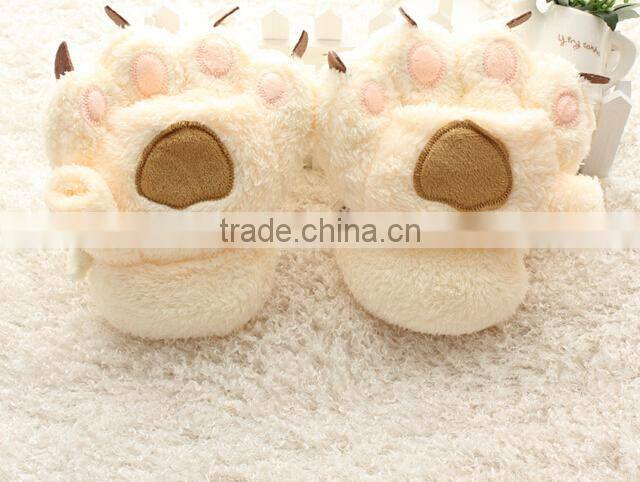 2016 Hallowmas party plush bear paw winter gloves