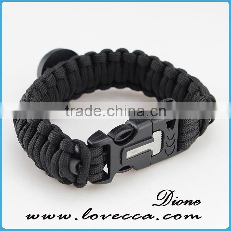 25cm length can laser team logo paracord compass bracelet