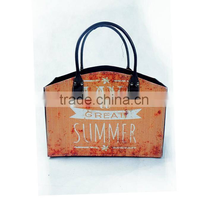 Orange Faux Leather Foldable Organizer Magazine & Newspaper Holder Bin Storage Basket