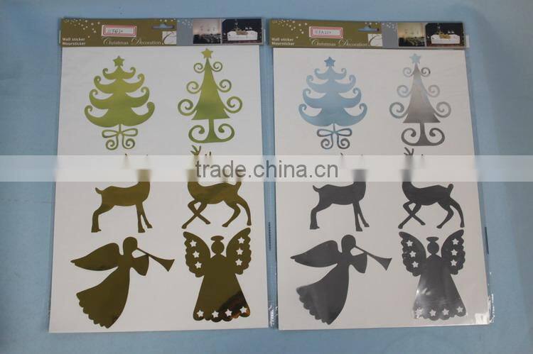 Christmas Tree Deer Angel Adhesive Wall Stickers