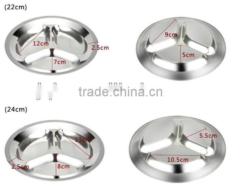 stainless steel fast food dinner plate