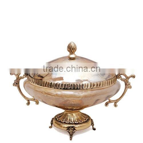 gold plated small candle stand