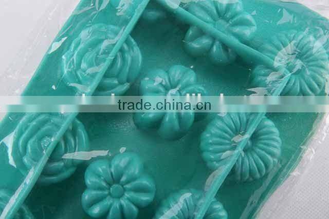 Rectangular flower design silicone ice cube mold/ ice cube tray