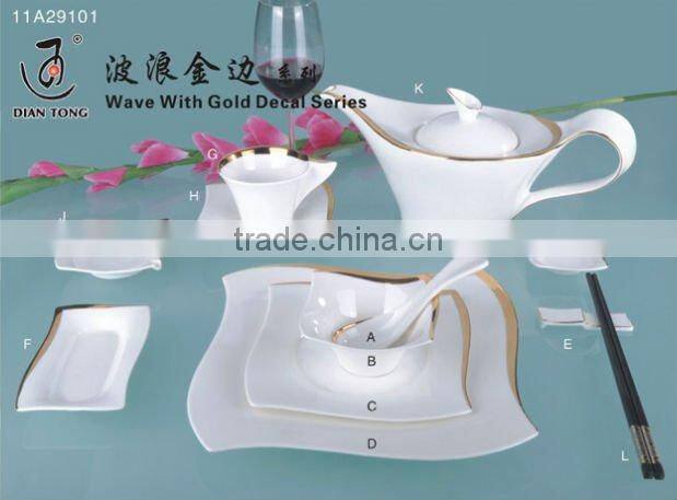 12PCS bone china flower surface ceramic dinnerware tableware set