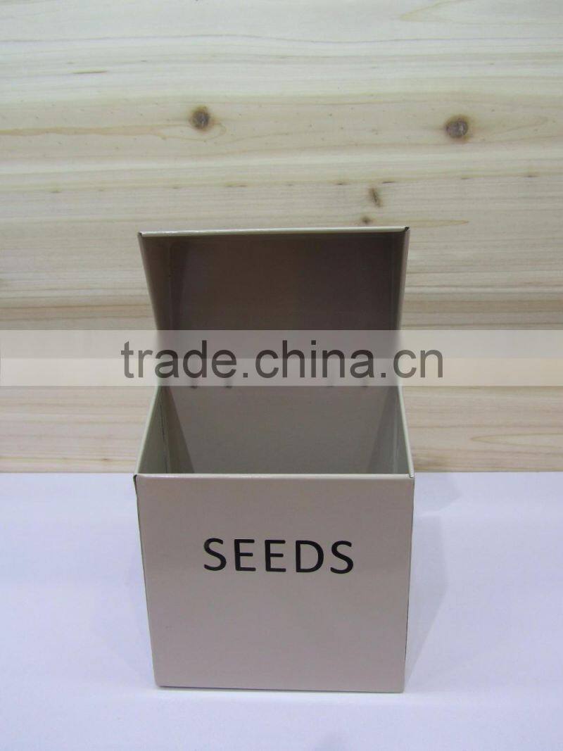 Metal garden seed storage box