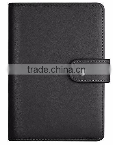 Customized Personalized black grain leather passport holder with card slot