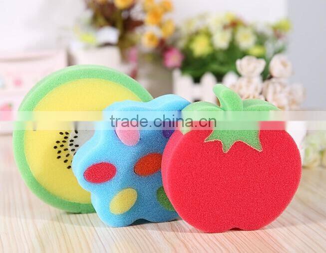 red and blue cleaning sponge bath sponge can be printed logo individual packging