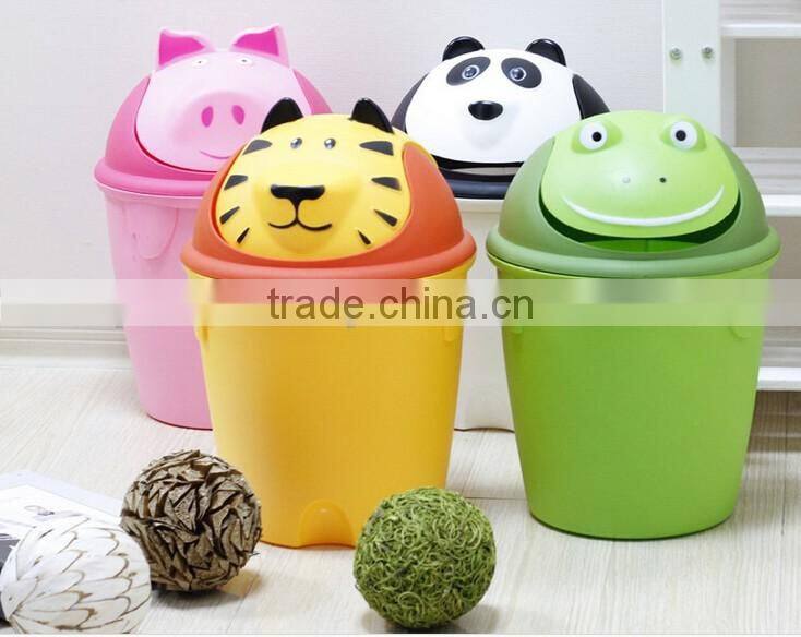 Houseware cartoon plastic garbage bin/rubbish bin/Waste Bin with lid for children