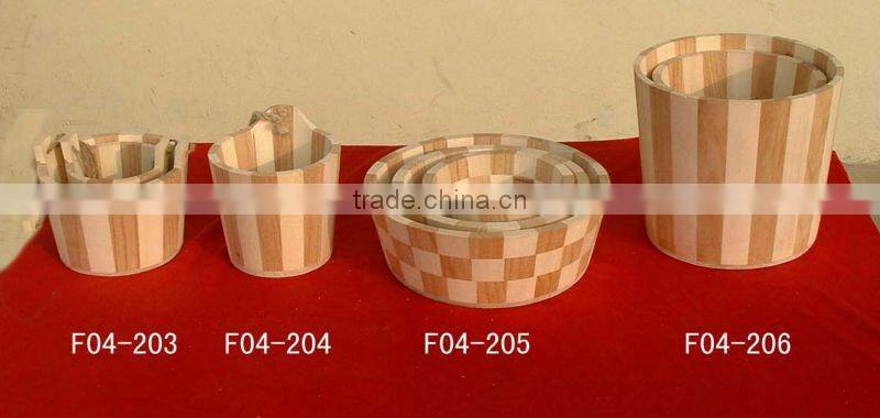 small cheap wooden bucket for decoration