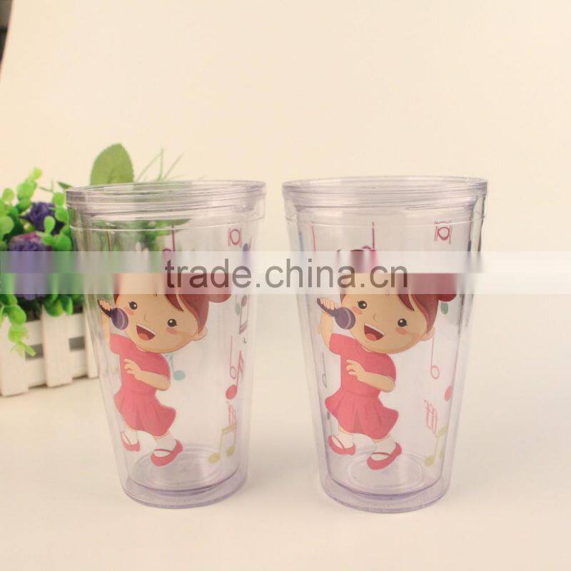 drinkware gift acrylic cup with insert 16 oz for promotional