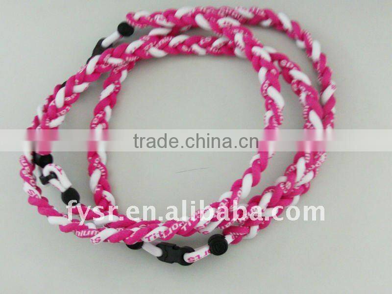 new products 3 ropes weave titanium nylon sports necklaces for kids