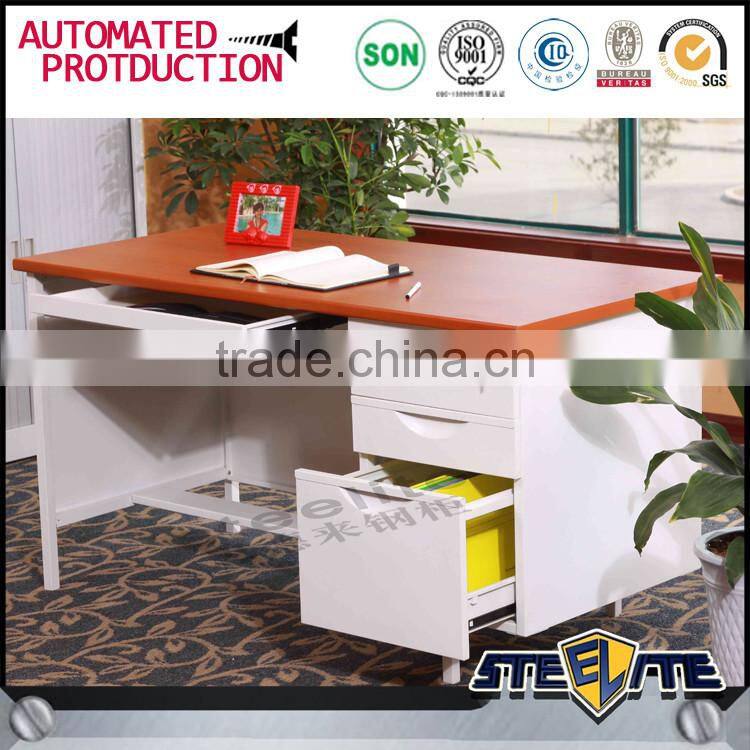 2016 latest modern designed executive metal office desk with drawer cabinet and computer box