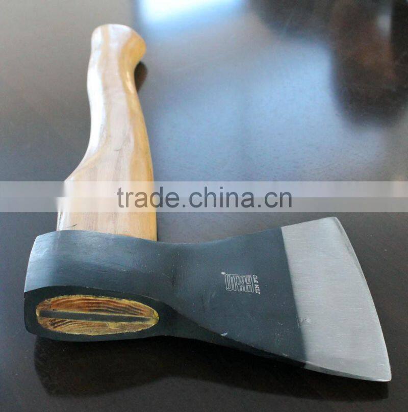 Russian type axe with wooden handle