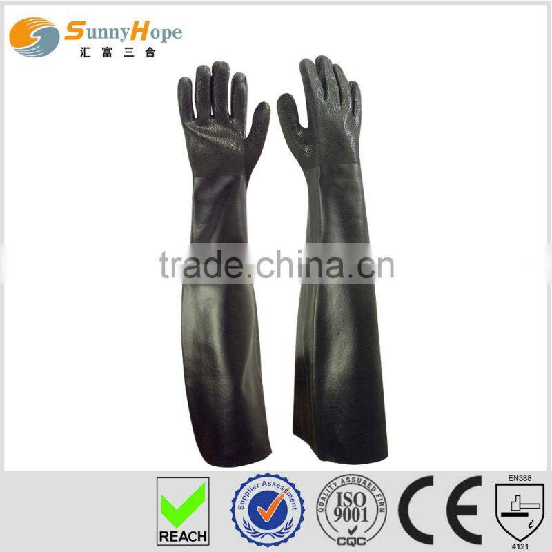 Sunnyhope PVC sandy finish working safety gloves,waterproof car wash gloves
