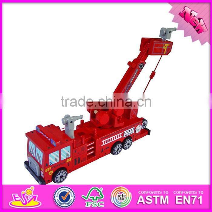 2016 new design red funny wooden toy cars for toddlers W04A311