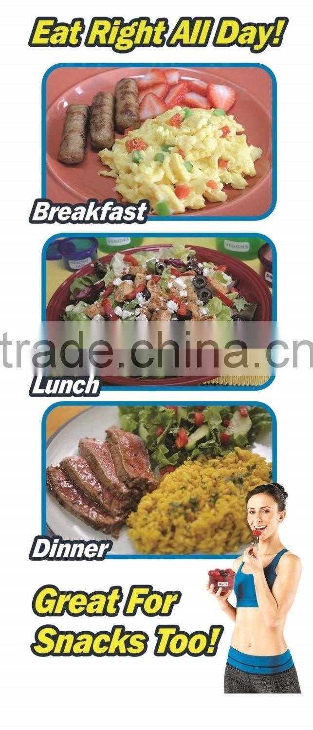 Portions Food Storage Containers,Store Food and Meals / 100 Percent Leak Proof / Perfect Portion Sized plastic 7PCS salad bowl