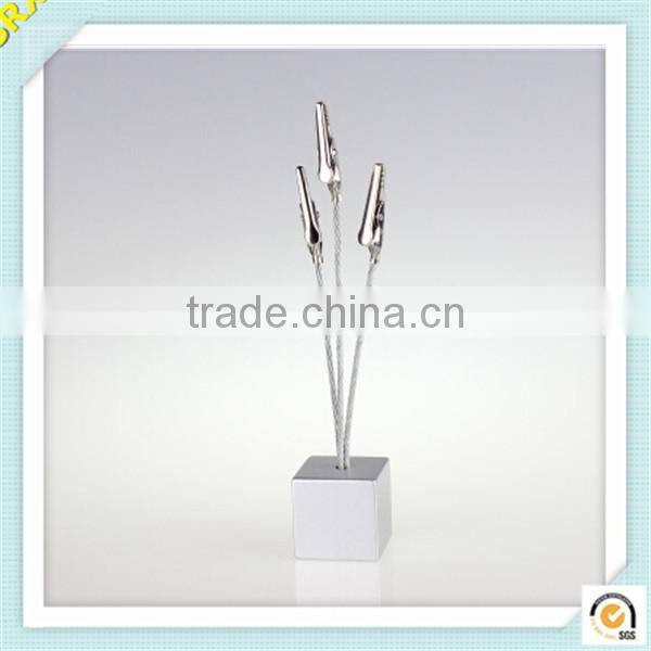 Wholesale clear three-head photo memo holder plastic memo clip/OEM clear plastic memo clip holder factory
