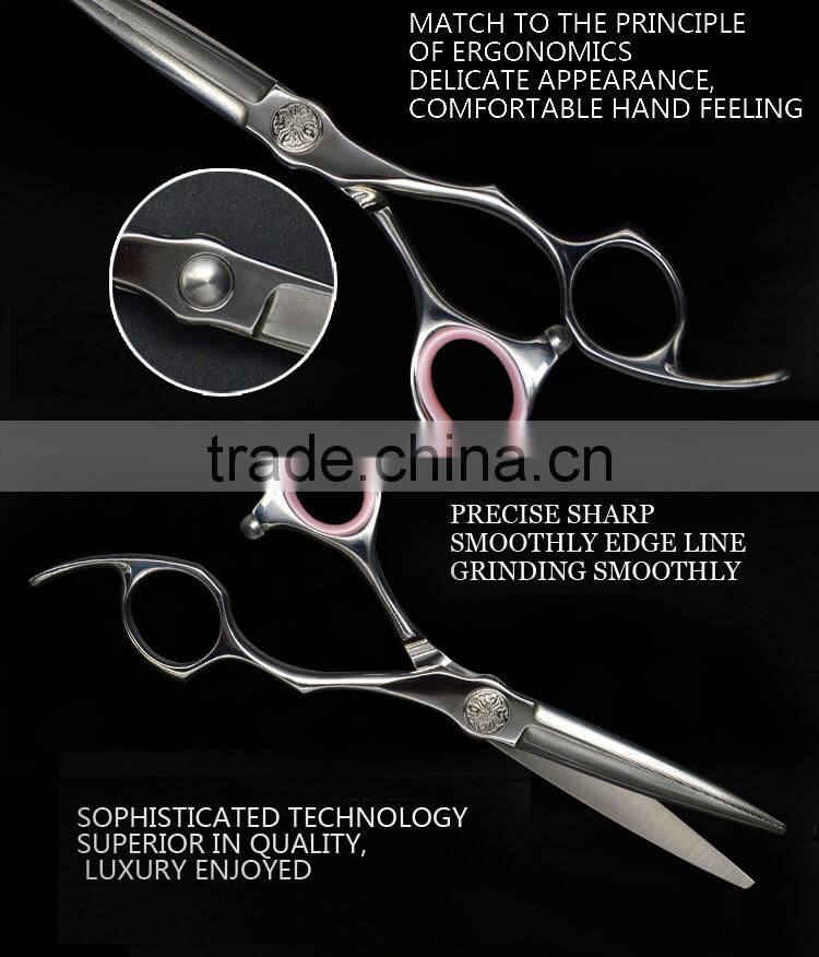 GU-575G JC158 High quality damascus layer steel hair cutting scissors with beautiful finger