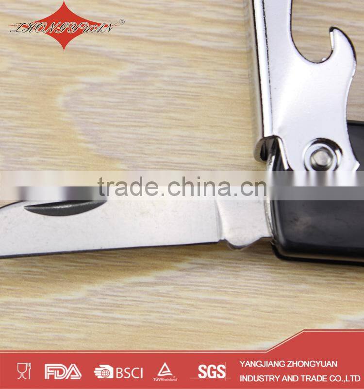 Stainless steel wine corkscrew wine opener with knife