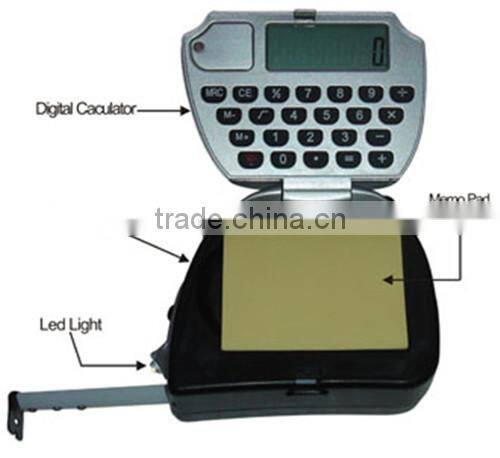 Multifunctional LED Light, Memo Pad, Accurate Calculator of Digital Measuring Tape
