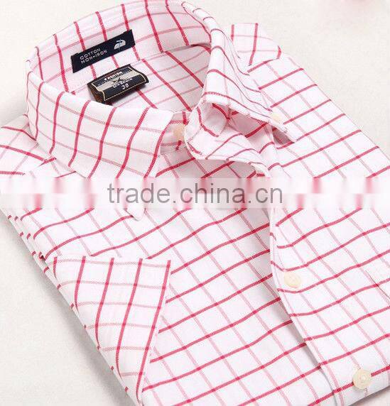 Man oxford short sleeve checks/plaids shirts mens button down collar oxford shirts