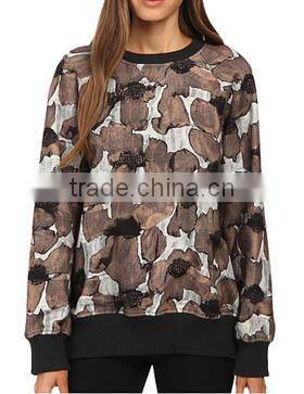 Long Sleeve Allover Floral Sweatshirt hoodie