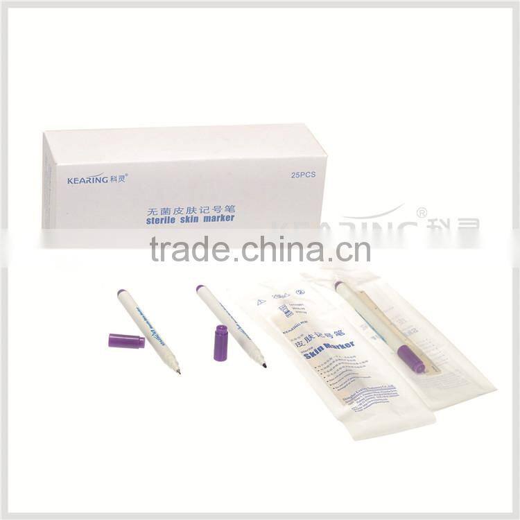 Kearing High Quality Sterile Violet Skin Surgical Marker Fine Tip 0.5mm with Ruler Skin Marker for Doctor Use # SM05