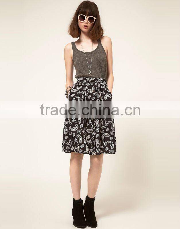 12SK006 Summer Hot Selling Fashion Casual Midi Skirt