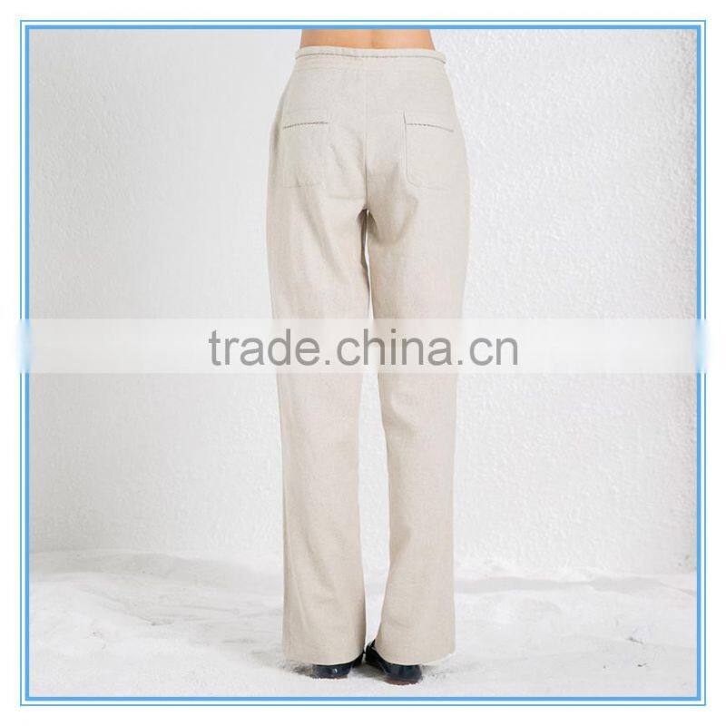 Linen fabric casual women 's fashion pants