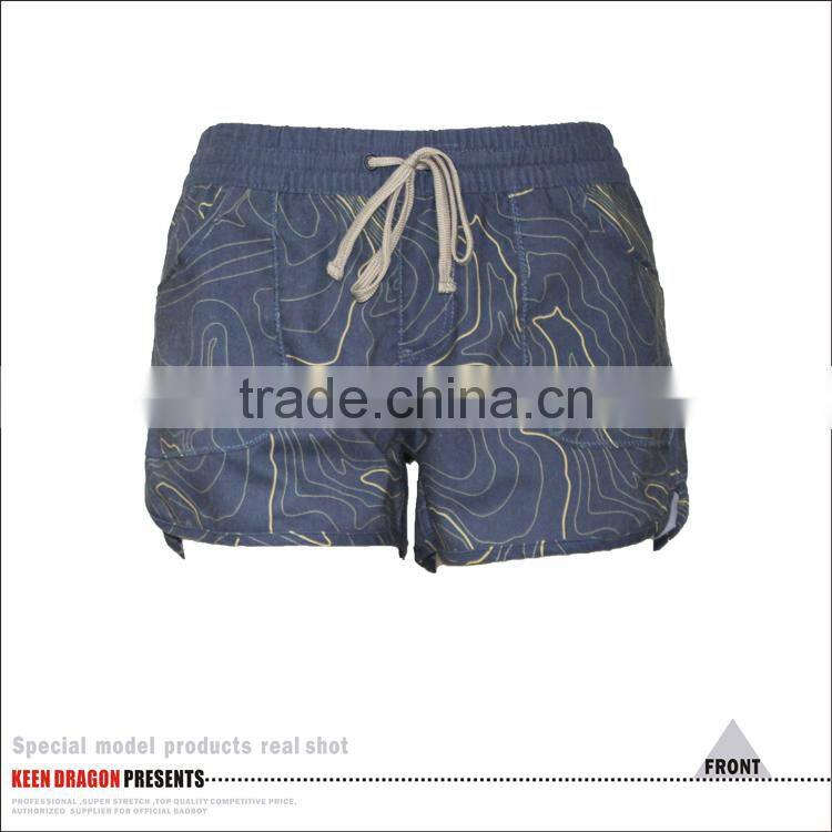 Manufacture Customer Design Summer Wear Girl's Shorts Womens Beach Swim Shorts