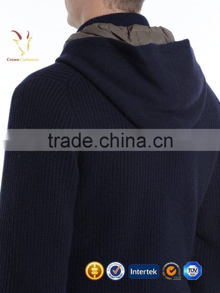 Men Winter knitted hooded wool coat,mens jackets and coats