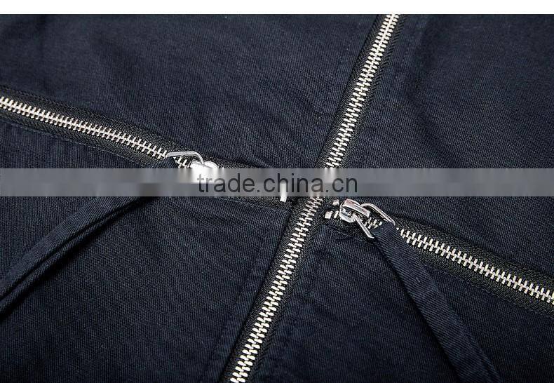 2017 Logo Custom Made Embroidered Patch Bomber Jacket 100% Polyester Black Zipper Pocket jacket