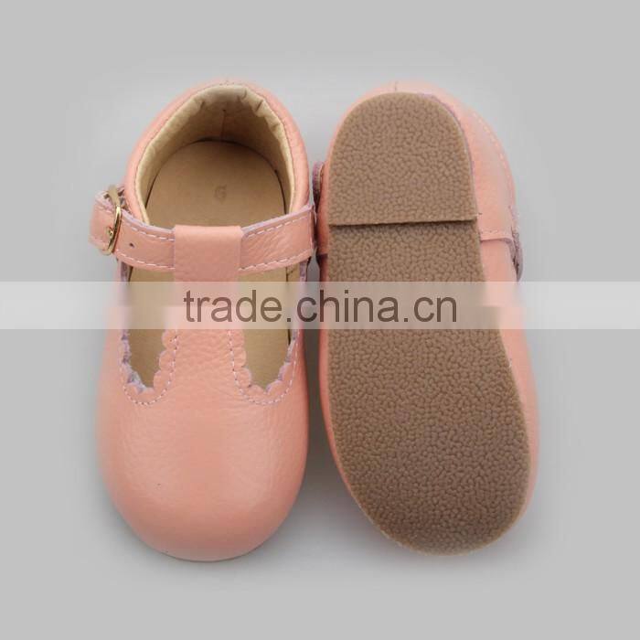 Wholesales Baby dress shoes top selling leather T-bar kids shoes