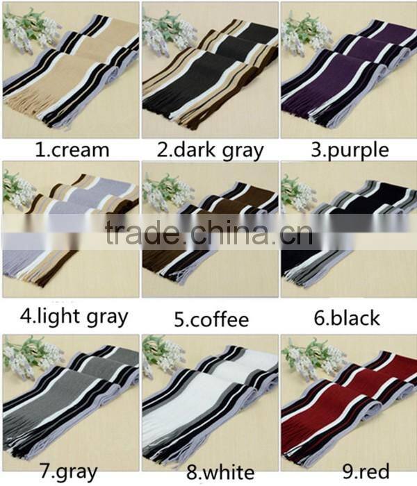 New arrival cheap price high quality wool knitting design men's winter warm scarf