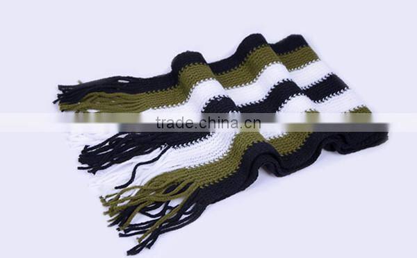 Cheap simple 6color choice stripe design spandex material knit fashion men winter cheap scarf hijab