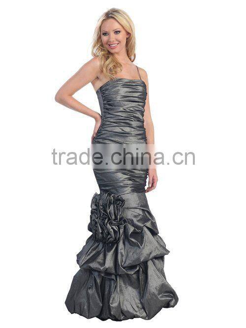 Ballroom Taffeta Trumpet Evening Dress with Pick-up EW4182