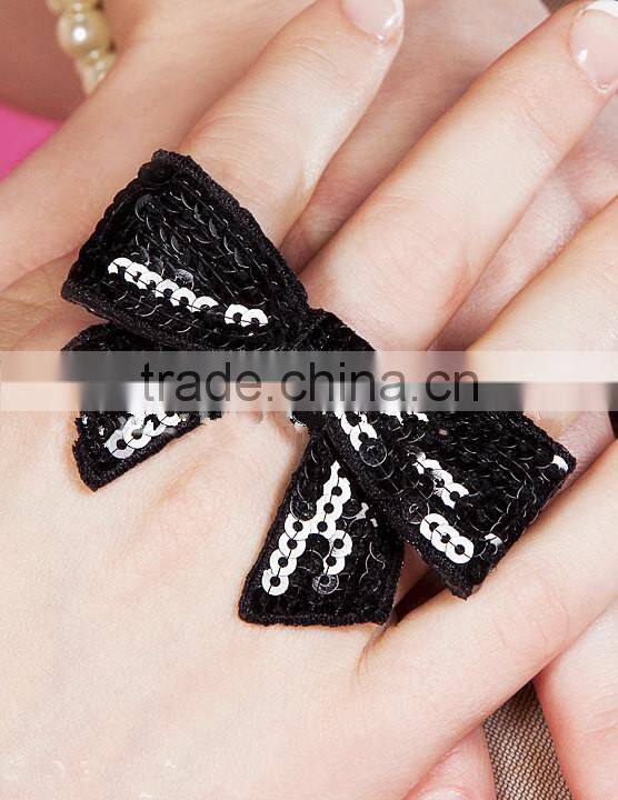 Hot sale Wholesale children's hair accessories Embroidery flash sequined bow Flash bead piece bow tie bowknot clip hairpin
