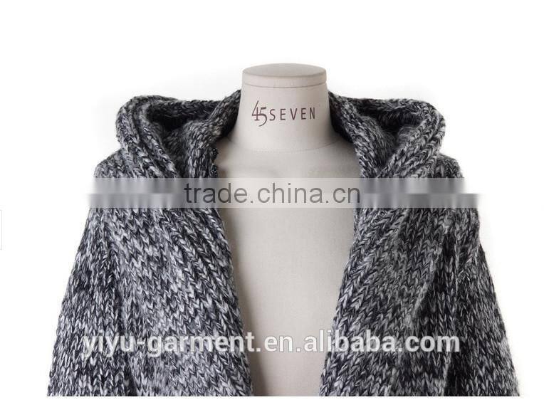 Korea Winter Long Coat Wholesale Knit Hooded Cardigan women sweater