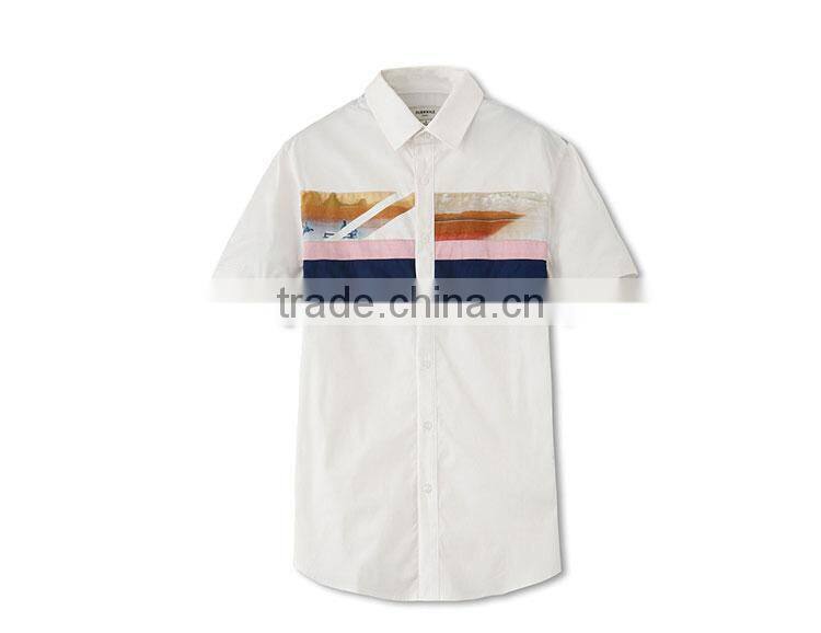 Latest Style Brand Dress White Men Slim Fit Printed Shirt
