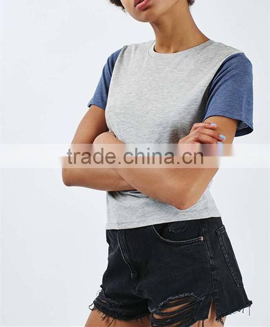 Blank women metallic batwing t-shirt