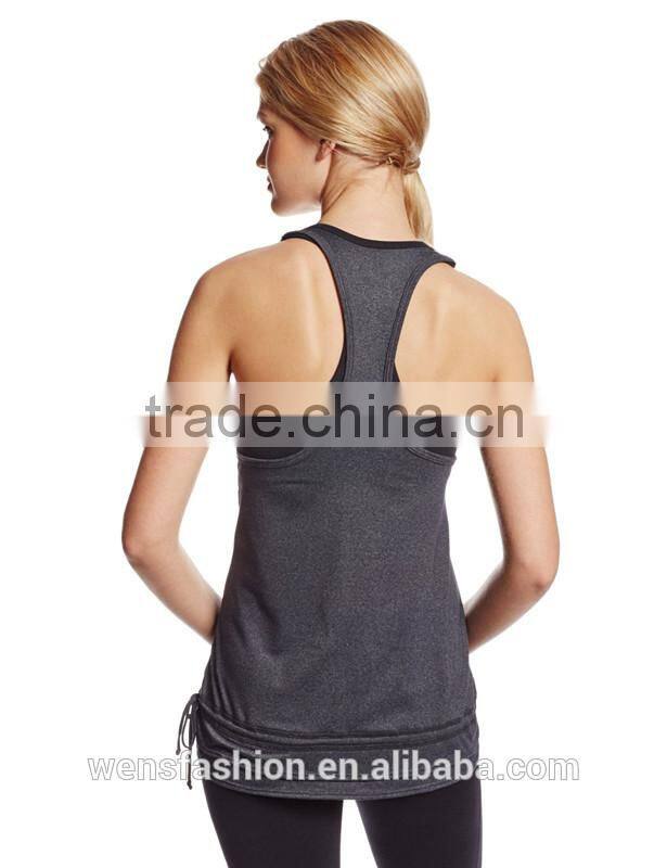 Custom 2017 Slim fit nylon/Lycra women soft fitness yoga wear/tank top