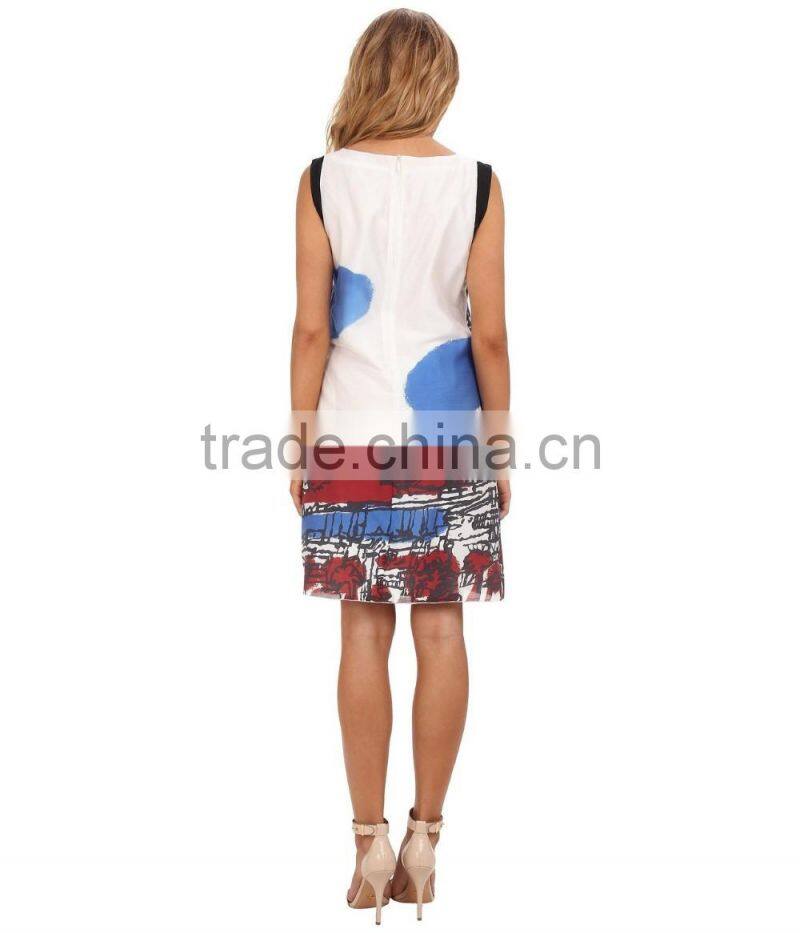 Girls polyester/spandex sublimation printing sleevelss dress