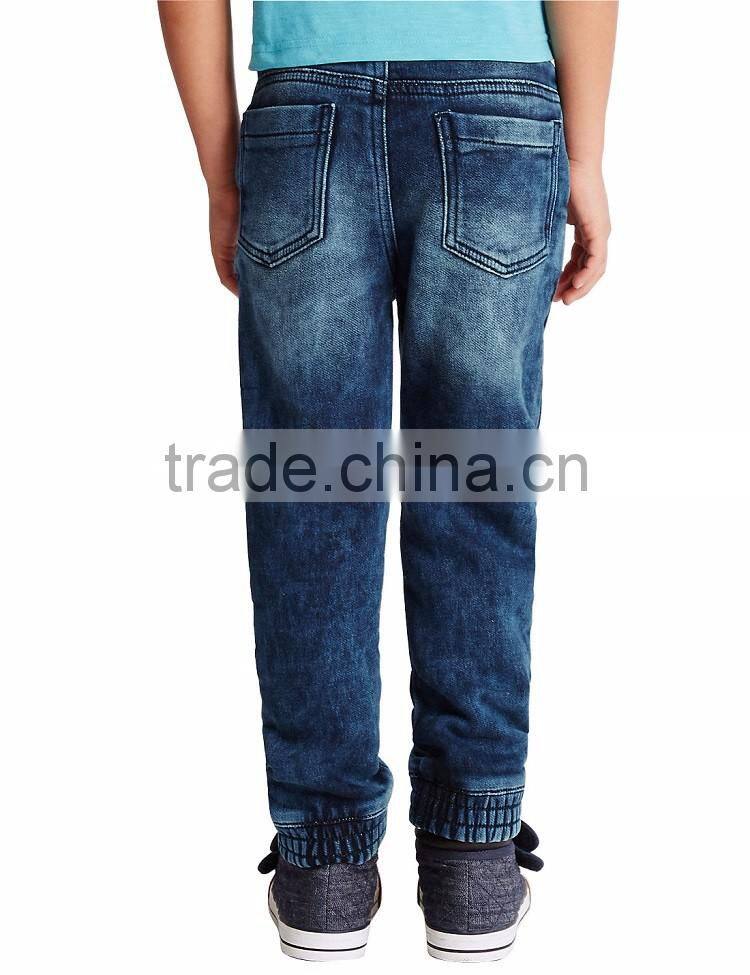 Bulk wholesale snowflake wash sky blue jeans pants for boys
